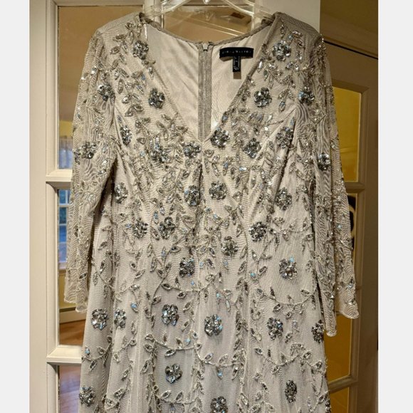 Aidan Mattox Beaded Tulle Gown Size 16 - Picture 4 of 7